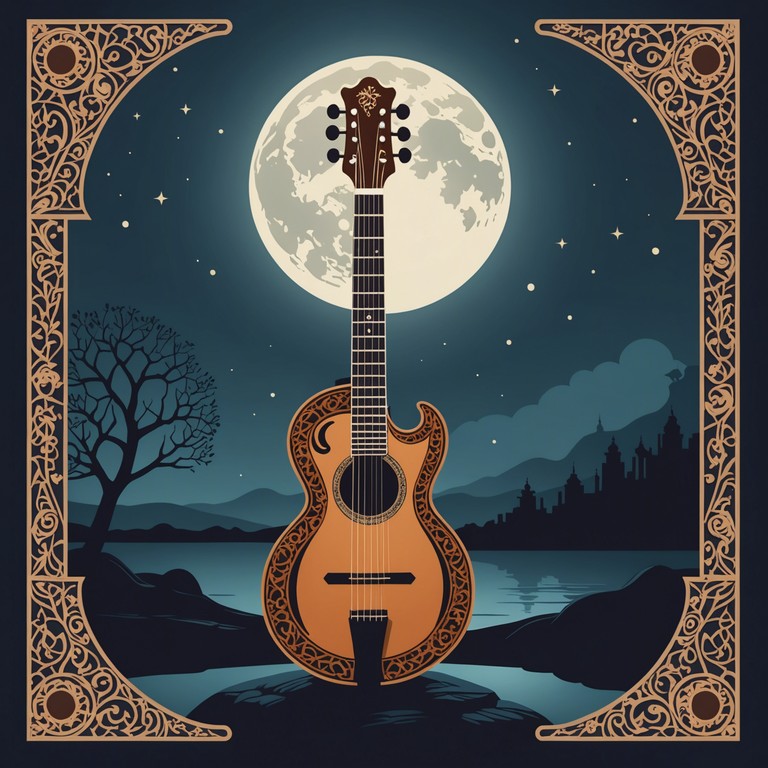 This raga rock instrumental invites listeners to a fusion of traditional indian musical structures with classic rock elements, emboldened by the subtle romance of a moonlit serenade. The composition uniquely incorporates the distinctive sound of the sitar, played with emotion evoking tenderness, and seamlessly transitions between contemplative calmness and passionate crescendos.