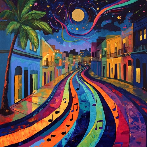 An instrumental piece that takes listeners on a psychedelic journey through the heart of latin jazz, weaving surreal melodies with the vibrant rhythms of havana's nightlife. Ethereal soundscapes blend with energetic percussions to create a mesmerizing and immersive experience.