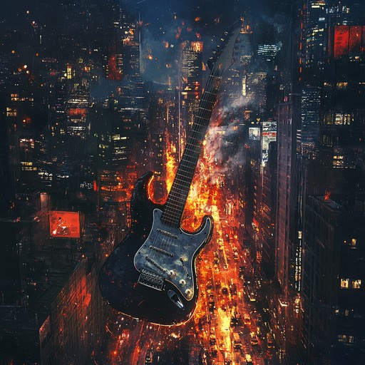 A high energy instrumental track combining heavy metal guitar riffs with vibrant urban hip hop rhythms, creating a dynamic and engaging blend that captures the excitement of city life.