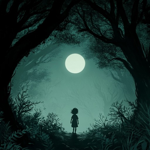 An instrumental track featuring a music box playing an ethereal melody that softly leads children on a mystical journey through moonlit forests filled with secrets and enchantment.