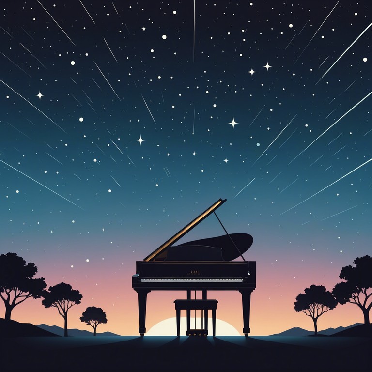 Imagine a perfect evening with stars twinkling above and the soft, melodic hum of jazz music creating a tranquil ambiance. This music provides a soundtrack for serene nightscapes, where solitude meets the melodious expressions of a solo electric piano, evoking feelings of longing and romantic intrigue.