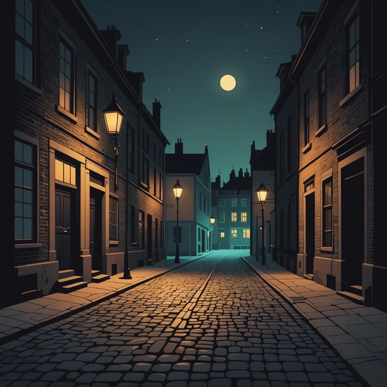 This track captures the essence of a mysterious noir scene filled with tension and enveloped by darkness. The song features a solo saxophone, weaving through a landscape of minor chords and suspenseful pauses, emulating the feeling of lurking shadows in a forgotten alley. The subtle background noise adds a layer of creepiness, crafting an atmosphere ripe for a thriller. The music slowly builds in intensity, leaving the listener on edge.