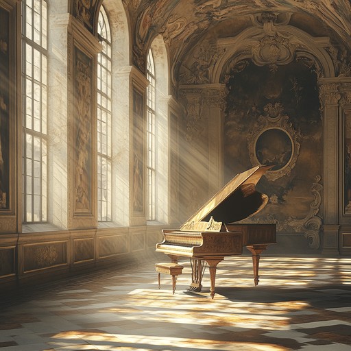 A vivacious instrumental baroque composition highlighting swift harpsichord passages and lively rhythms, capturing the essence of joyous gatherings in grand ballrooms