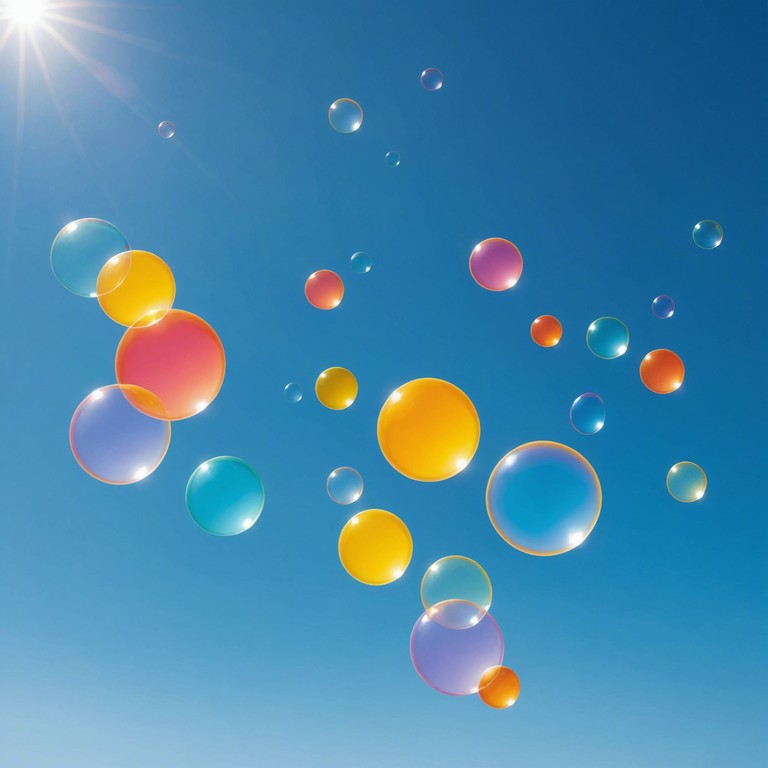 Imagine a light, effervescent tune mimicking bubbles dancing in the wind on a sunny day. Suitable for lifting spirits and encouraging a childlike delight, the composition flows with playful jumps and starts, embodying the unpredictable yet graceful movement of bubbles carried by a gentle breeze.