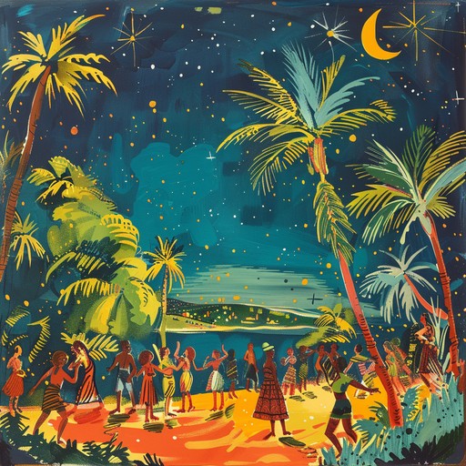 A dynamic, joyful instrumental blending groovy disco beats with exotic island rhythms. Shimmering synths and rhythmic congas create an uplifting, vibrant atmosphere perfect for a tropical paradise experience.