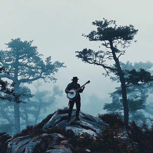 A mystical bluegrass instrumental, combining traditional appalachian sounds with ethereal elements, creating an enchanting journey through misty mountain landscapes. The banjo takes center stage, weaving complex, haunting melodies with subtle yet powerful rhythms, enriched with other traditional instruments like the fiddle and mandolin. Perfect for evoking scenes of fog covered valleys and enchanted forests.