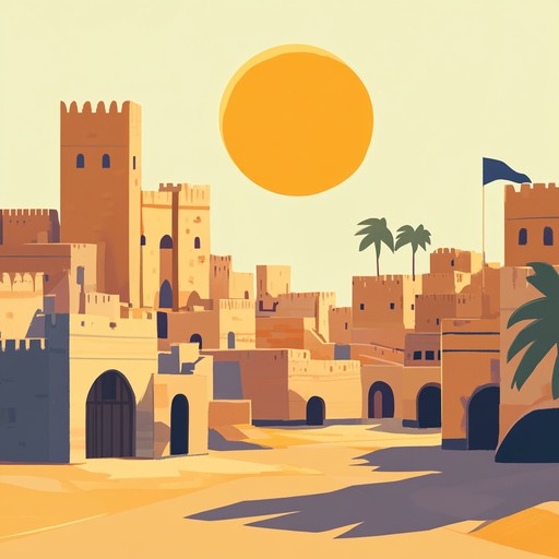 An inspiring and uplifting instrumental composition that blends traditional middle eastern melodies with powerful, triumphant rhythms. The piece evokes images of a victorious procession through ancient desert cities, celebrating courage and resilience.