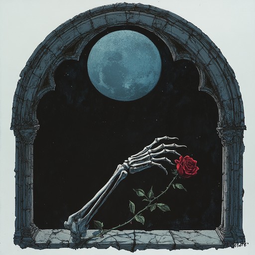 An evocative blend of somber melodies and haunting harmonies painting a tale of eternal, melancholic love, wrapped in the rich textures of romantic goth soundscapes
