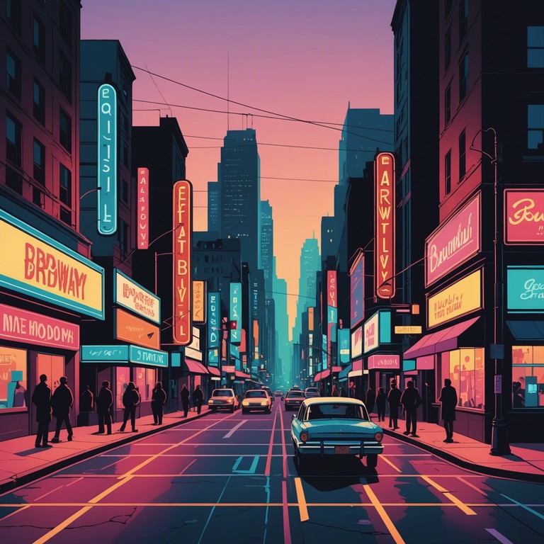 This composition transports the listener to a serene evening walk along a neon lit broadway, blending the traditional sophistication of broadway music with mellow, ambient tones that evoke a sense of calm and reflection. The piece is characterized by its soothing melodies and subtle complexities that capture the essence of a bustling city winding down.