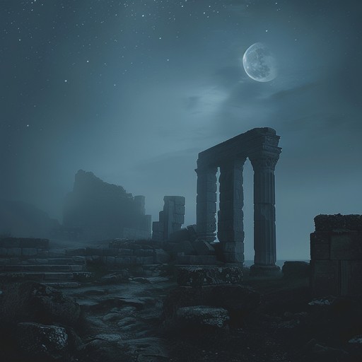 Transport listeners to a haunting soundscape where eerie echoes of ancient civilizations intertwine with modern sound techniques. The instrumental track seamlessly blends ghostly flute melodies with subtle electronic beats, creating a surreal auditory journey filled with mystery and suspense.