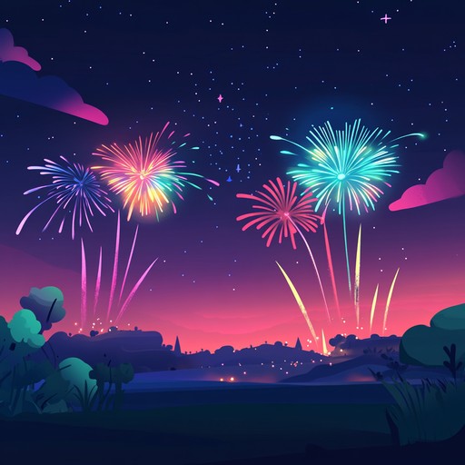 This upbeat j pop track features an energetic and cheerful melody celebrating the joy and excitement of a summer festival's vibrant fireworks display. The song incorporates catchy hooks, synthesized sounds, and lively percussion to create a contagious, festive atmosphere perfect for feel good moments.