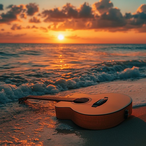 An instrumental bossa nova track featuring lively guitar melodies and smooth rhythms that transport listeners to sun drenched beaches, evoking feelings of happiness and carefree relaxation.