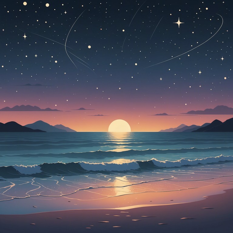 This track features a gentle cascade of soothing synthwave sounds designed to mimic the calming effect of ocean waves under a starlit sky. Lush layers of soft synths create a peaceful soundscape ideal for unwinding or meditative purposes