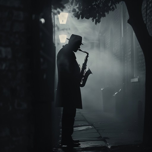 Explore the eerie beauty of nocturnal jazz as saxophone notes echo through the empty streets. This dark, brooding soul jazz piece envelops listeners in suspense, perfect for reflective and mysterious moments.