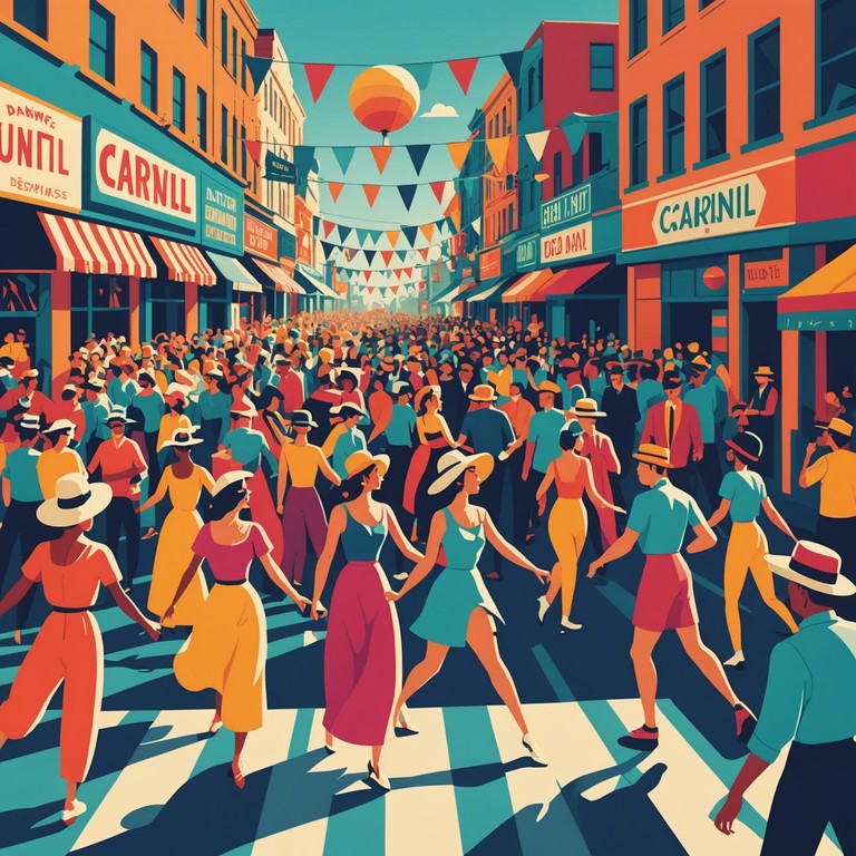 Inspired by the spirited energy of brazilian carnival, this track features dynamic percussion layers that emulate the powerful beats echoing through the streets during a festive parade. The music captures the essence of joy and celebration, as if one is dancing among a crowd of colorfully dressed dancers under the bright sun.