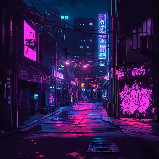 A gritty, dark edm track filled with relentless urban energy. Harsh synths and explosive basslines create a chaotic soundscape, reflecting the underground scene of a city in turmoil. The driving beat and intense atmosphere make it perfect for high energy settings.