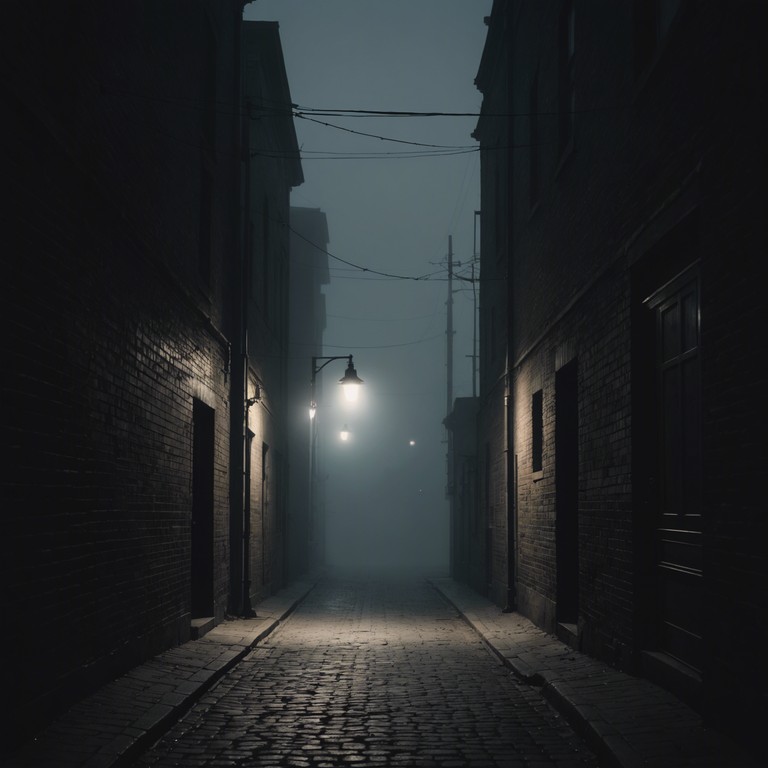 A track where haunting tones blend with the rhythmic pulse of a bygone era, evoking images of dimly lit streets and unresolved mysteries. The composition draws heavily on the atmospheric suspense of 1950s detective noir films, utilizing sparse instrumentation to create an unsettling ambiance.