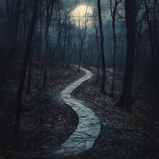 An instrumental journey combining unsettling acoustic melodies with mysterious ambient noises, capturing the essence of wandering through a dark, enchanted forest.