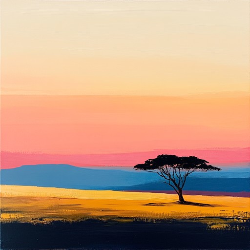 A heartwarming fusion piece that melds african rhythms with tender, acoustic guitar melodies, evoking a serene sunset scene over african plains. The interplay between traditional percussion instruments and modern acoustic guitar creates a timeless and uplifting experience. Ideal for relaxation, reflection, or a moment of peaceful contemplation.