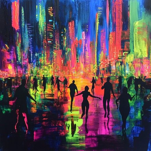 A high energy instrumental dance track that captures the excitement of dancing under neon lights in a bustling city nightlife. Featuring pulsating electronic beats, vibrant synthesizers, and a driving rhythm that compels movement.