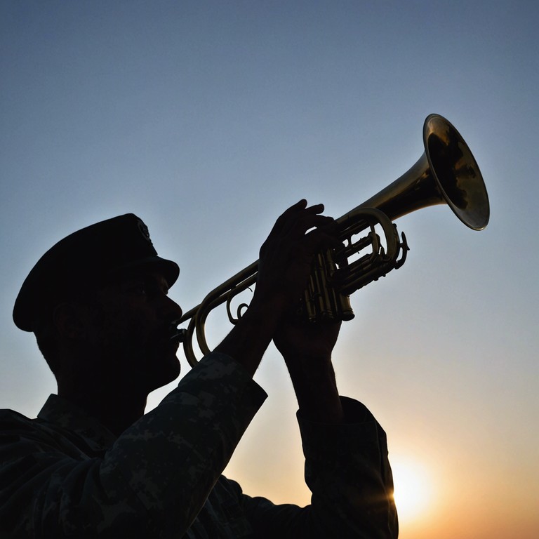 A symphonic piece where each note embodies the essence of military honor and pride, presenting a sonic landscape that celebrates the quiet yet profound bravery of those in service.