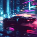 an uplifting synthwave journey through neon lit futuristic landscapes