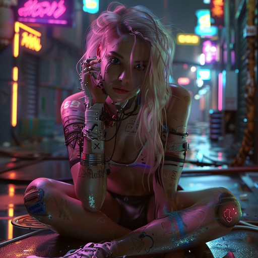 Imagine yourself walking through the neon-lit streets of a futuristic city, with towering skyscrapers and holograms flickering in the night sky. The air is thick with the hum of machinery and the pulse of electronic music. This dark and atmospheric track captures the essence of a cyberpunk world, with deep, pulsing basslines, glitchy synths, and haunting melodies that evoke a sense of danger and mystery.