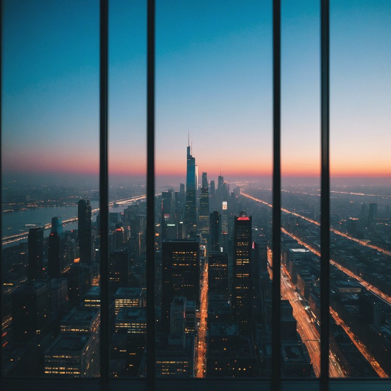 Picture a world where the future's relentless pace has merged with the tranquil moments of everyday life, where soothing melodies of an electric piano echo through cybernetic alleys, creating a serene soundtrack that accompanies both the technological wonders and the solitude of urban existence.