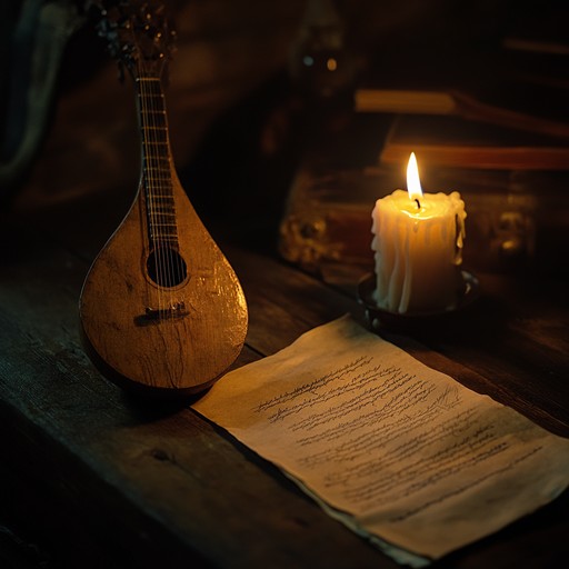 A gentle instrumental troubadour piece that captures the essence of unspoken love and longing in a medieval setting, using delicate melodies to evoke deep emotions.