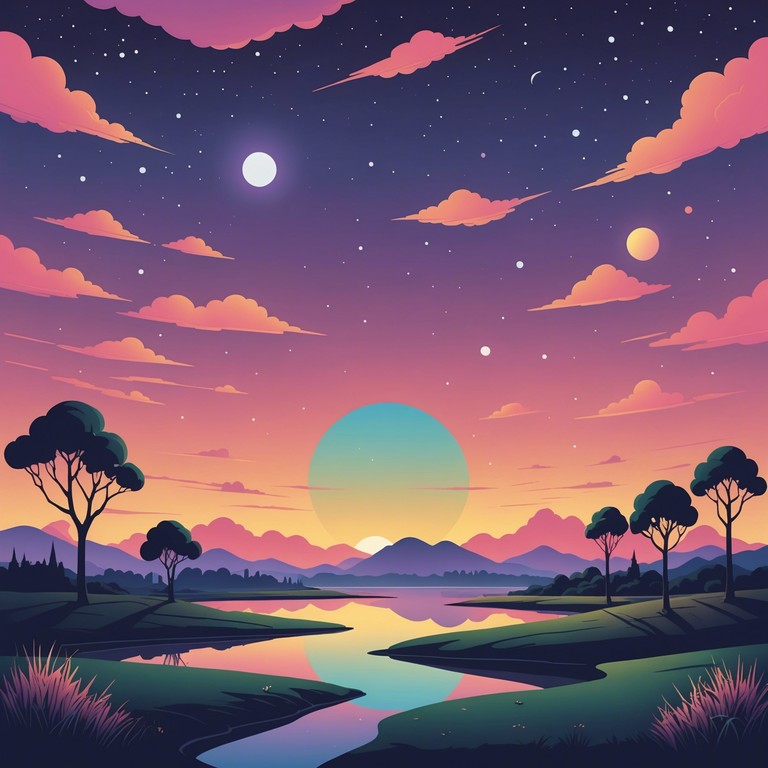 This track paints a serene picture of a sunset on a distant, peaceful venusian landscape. Ethereal synth layers blend with soft beats to create an immersive experience of otherworldly calmness.