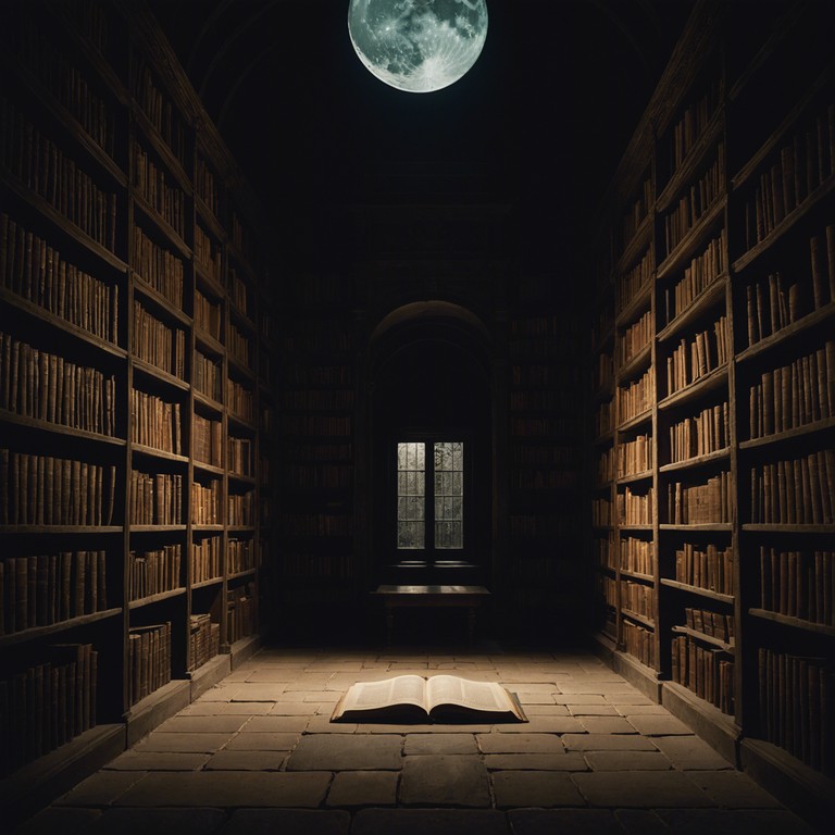 An eerie and evocative track that draws one into the depths of an ancient library, where whispers of the past resonate with every step on the aged wooden floors. The atmosphere is thick with the presence of forgotten tales, enveloping the listener in a sense of both awe and dread.