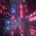 haunting melodies in a futuristic dystopian cityscape