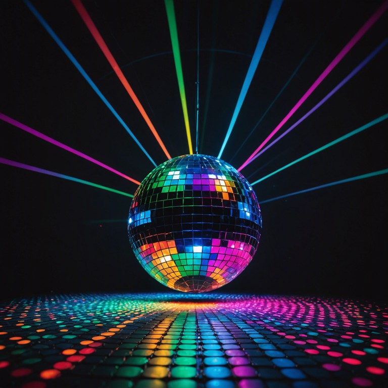 This track embodies the spirit of a 1970s discotheque with its deep, pulsating bass lines and shimmering cymbal work, encapsulating the glamour and excitement of the disco era. The music is designed to make listeners feel like they're dancing under a mirror ball, with smooth transitions and a steady groovy bass keeping the energy alive throughout.