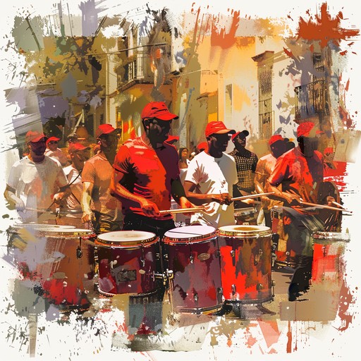 An aggressive and fiery samba track with powerful drumlines and rapid tempos, generating a vivid atmosphere of tension and confrontational energy. Bursting with rhythmic complexity and fervent percussion, this piece encapsulates the spirit of resistance found in the streets of a combustive carnival. Dark yet captivating, perfect for embodying unfiltered, raw emotion.