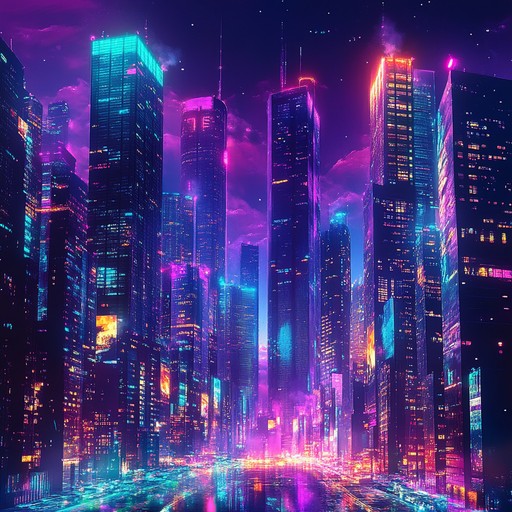 A thrilling odyssey that blends futuristic synthesizers with retro nostalgia, capturing the spirit of an empowering journey through neon lit cityscapes