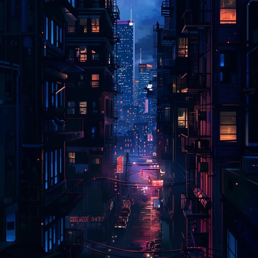 Immerse in the modern city's shadowy underbelly, where skyscrapers loom and neon lights flicker against a menacing backdrop. The track pulses with deep basslines and haunting synthesizer melodies, embodying urban nightlife and obscure alleyways. Dead end streets where secrets rest, an atmosphere charged with suspense and mystique.