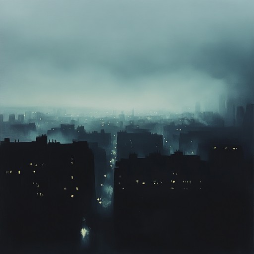 A dark and ominous hip hop track blending eerie synths with urban ambient sounds, creating a haunting narrative of the city's ghostly whispers.