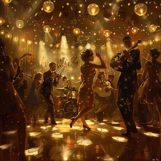 Immerse in an upbeat swing tune perfect for celebrations, channeling the vibrant energy of a 1930s jazz club. Lively horns and rhythmic drum beats set the stage for a jubilant dance affair, where every note inspires movement and joy.