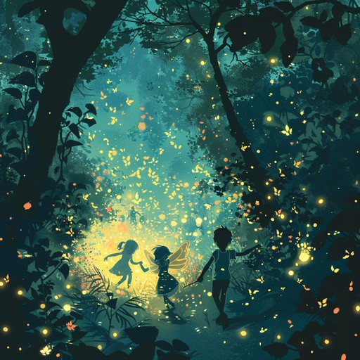 A gentle, elegant melody designed to evoke the sense of wonder and magic that children might feel as they explore an enchanted forest. The tune is simple, making it easy for young ears to follow, yet sophisticated enough to capture the imagination. Bells tinkle like fairy dust, strings hum softly like the rustle of leaves, while a harp's delicate strums create a mesmerizing atmosphere.