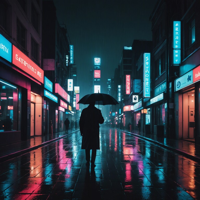 In a futuristic city drenched in neon rain, the track encapsulates the melancholy of isolation amidst urban decay. Syncopated rhythms and minimalistic melodies blend with ambient sounds, crafting a haunting narrative of loneliness in a vibrant cybernetic world.