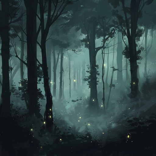 A dark, ambient journey through a haunted forest captivated by unsettling whispers and spectral sounds. The soft, eerie melodies with the theremin's evocative tones create an atmosphere filled with mystery, suspense, and an otherworldly presence, evoking the feeling of being watched by unseen spirits.