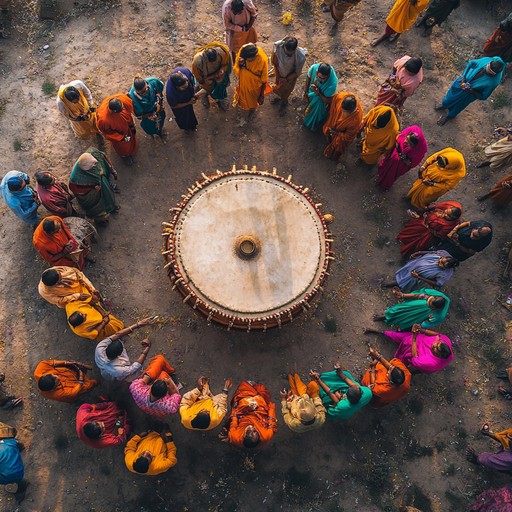 Feel the ground shake and your heart pound with the energetic beats of traditional punjabi music that encapsulates the spirit of communal festivities and joyful dances.