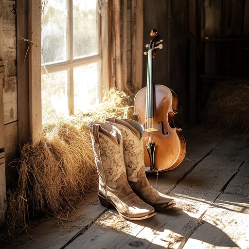 An energetic instrumental country song featuring lively fiddle melodies and rhythmic guitar strums that evoke the joyful spirit of a countryside hoedown, inviting listeners to tap their feet and feel the exhilaration of a journey on dusty trails.