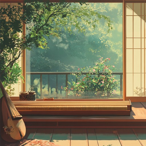 A soothing instrumental piece inspired by classic anime soundtracks, featuring delicate koto strings weaving through ambient textures to evoke a deep sense of nostalgia and reflection on times gone by.