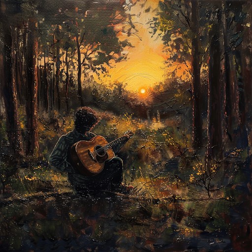 A softly melancholic instrumental addressing the emotional introspections of a lone troubadour pondering his life journey. The acoustic guitar's gentle strumming evokes feelings of loneliness, reflection, and personal insight.