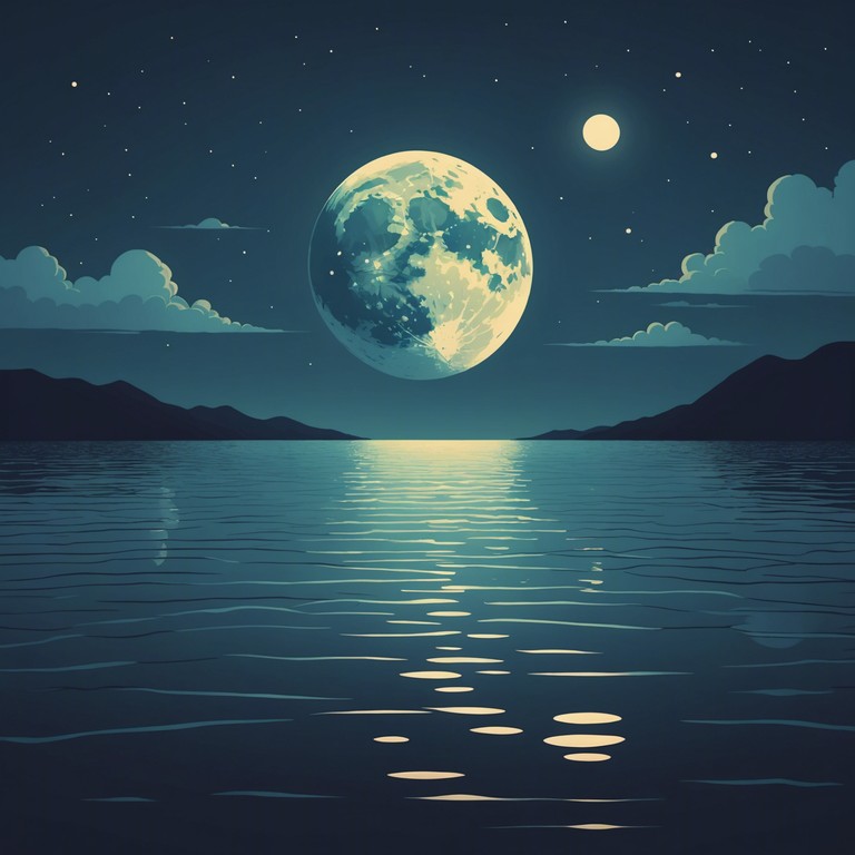 Imagine a soothing, gentle piano piece that plays as the moon casts a silver glow over the calm sea, perfect for relaxation or contemplative moments.