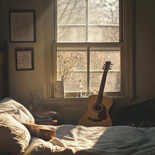 This instrumental bedroom pop track features warm acoustic guitar melodies layered over gentle synth pads, creating an atmosphere of hope and optimism reminiscent of a quiet morning sunrise.