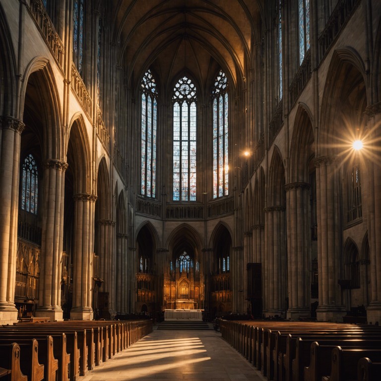 Imagine standing in a vast cathedral, the air vibrating with the sound of a gospel choir elevated by a sense of divine inspiration. The resonant bass and crystal clear sopranos fill the expanse, turning the stone and glass into a conduit for spiritual ecstasy.