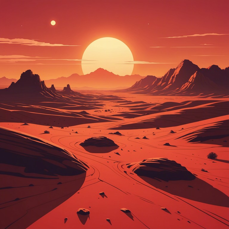 Imagine a soundtrack for the first ever sunrise dance on mars, combining otherworldly sounds with earthy beats to celebrate a new dawn in an alien landscape. This track blends traditional instruments with futuristic synths to emulate the excitement and novelty of experiencing the martian sunrise through dance.