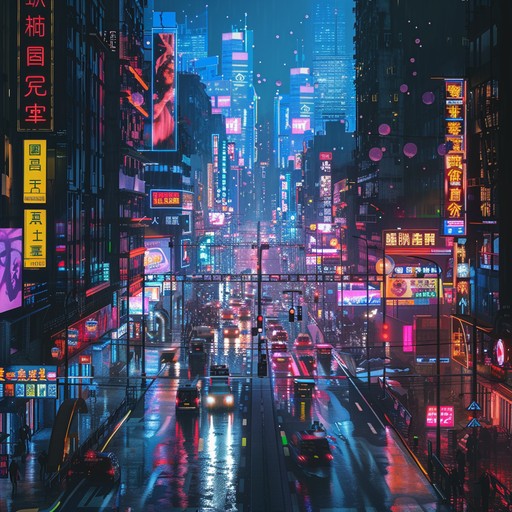 A high energy instrumental featuring catchy hooks and edgy rhythms. Drawing inspiration from tokyo's vibrant nightlife, this piece combines synthetic beats with traditional japanese elements, creating a dynamic and modern soundscape. The music builds with intensity, creating a sense of urgency and excitement, perfect for a bustling cityscape.